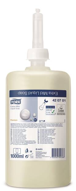 Nestesaippua 1L TORK Premium S1 - Pesunesteet annostelijoihin - 119200 - 1