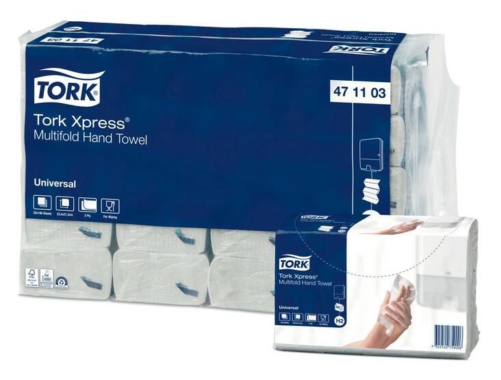 Käsipyyhe TORK Xpress H2 ketjutaitto - Liuskakäsipyyhkeet ja annostelijat - 119870 - 1