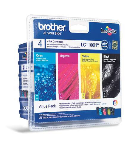 BROTHER LC1100HY mustesuihku 4 väriä - Mustesuihkuvärit Brother - 120361 - 1