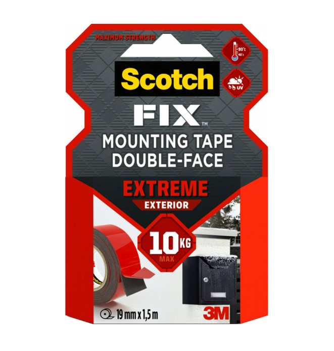 Kiinnitysteippi 19mm/1,5m SCOTCH - Kaksipuoleiset teipit ja kiinnitystarrat - 104561 - 1