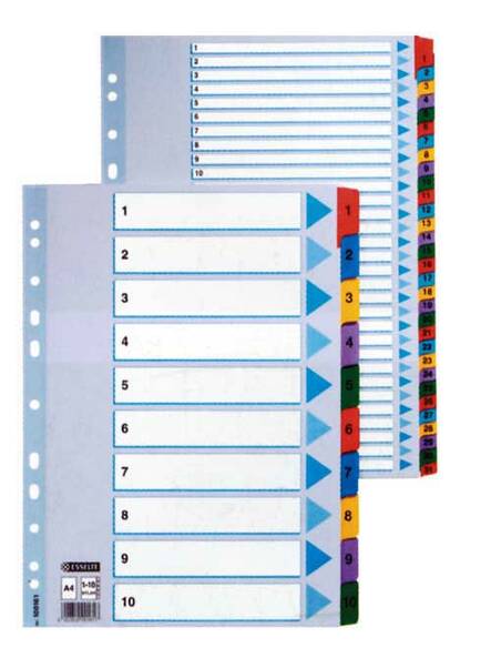 Rekisteri 1-5 A4 ESSELTE kartonki Mylar - Rekisterisarjat, muoviset - 117743 - 3