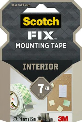 Kiinnitysteippi 19mm/1,5m SCOTCH-Fix - Kaksipuoleiset teipit ja kiinnitystarrat - 104563 - 1