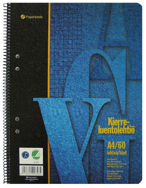 Luentokierrelehtiö A4/60 7x7mm PAPERIPISTE - Avo- ja muut lehtiöt - 102013 - 1