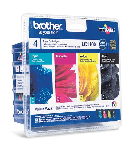 BROTHER LC1100 mustesuihku 4 väriä - Mustesuihkuvärit Brother - 120364 - 1