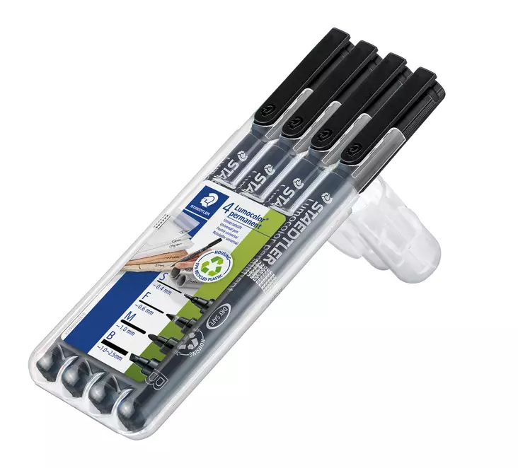 Merkkauskynäsarja S,F,M,B STAEDTLER - Piirtoheitinkynät spriiliukoiset - 126897 - 1